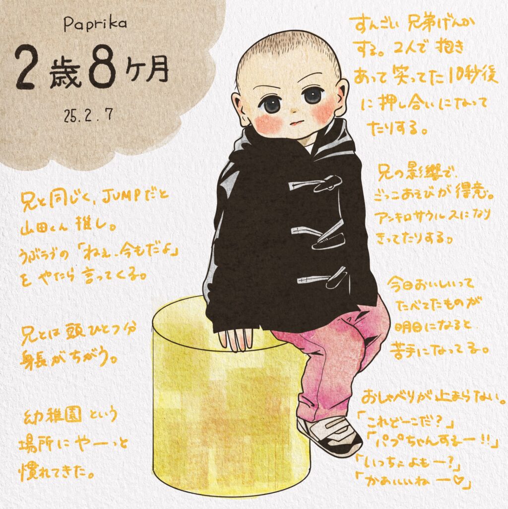 次男2歳8ヶ月成長記録
