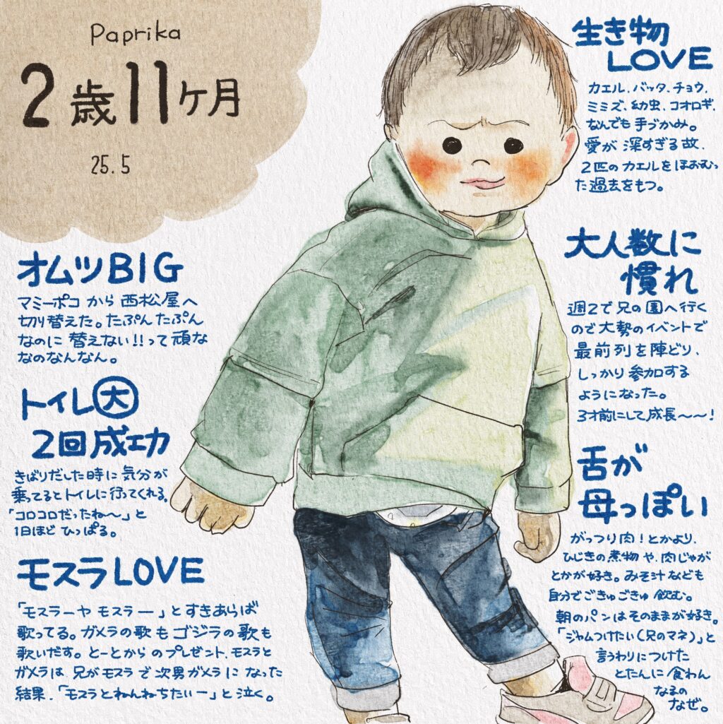 次男2歳11ヶ月成長記録